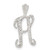 Image of Sterling Silver Polished & Textured Letter H Initial Chain Slide Pendant
