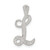 Image of Sterling Silver Polished & Textured Letter L Initial Chain Slide Pendant