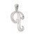 Image of Sterling Silver Polished & Textured Letter P Initial Chain Slide Pendant