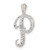 Image of Sterling Silver Polished & Textured Letter P Initial Chain Slide Pendant