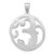Image of Large Sterling Silver Rhodium-plated Fancy Script Letter E Initial Pendant