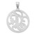 Image of Large Sterling Silver Rhodium-plated Fancy Script Letter F Initial Pendant