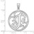 Image of Large Sterling Silver Rhodium-plated Fancy Script Letter F Initial Pendant