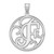 Image of Large Sterling Silver Rhodium-plated Fancy Script Letter F Initial Pendant