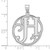 Image of Large Sterling Silver Rhodium-plated Fancy Script Letter H Initial Pendant