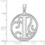 Image of Large Sterling Silver Rhodium-plated Fancy Script Letter I Initial Pendant