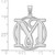 Image of Large Sterling Silver Rhodium-plated Fancy Script Letter M Initial Pendant