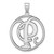 Image of Large Sterling Silver Rhodium-plated Fancy Script Letter P Initial Pendant