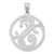 Image of Large Sterling Silver Rhodium-plated Fancy Script Letter S Initial Pendant