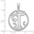 Image of Large Sterling Silver Rhodium-plated Fancy Script Letter T Initial Pendant