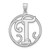 Image of Large Sterling Silver Rhodium-plated Fancy Script Letter T Initial Pendant