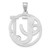 Image of Large Sterling Silver Rhodium-plated Fancy Script Letter U Initial Pendant