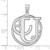 Image of Large Sterling Silver Rhodium-plated Fancy Script Letter U Initial Pendant