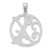 Image of Large Sterling Silver Rhodium-plated Fancy Script Letter X Initial Pendant