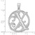 Image of Large Sterling Silver Rhodium-plated Fancy Script Letter X Initial Pendant