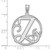 Image of Large Sterling Silver Rhodium-plated Fancy Script Letter Z Initial Pendant