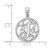 Image of Small Sterling Silver Rhodium-plated Fancy Script Letter F Initial Pendant