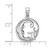 Image of Small Sterling Silver Rhodium-plated Fancy Script Letter G Initial Pendant