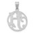 Image of Small Sterling Silver Rhodium-plated Fancy Script Letter H Initial Pendant
