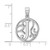 Image of Small Sterling Silver Rhodium-plated Fancy Script Letter J Initial Pendant