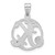 Image of Small Sterling Silver Rhodium-plated Fancy Script Letter K Initial Pendant