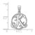 Image of Small Sterling Silver Rhodium-plated Fancy Script Letter K Initial Pendant