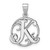 Image of Small Sterling Silver Rhodium-plated Fancy Script Letter K Initial Pendant