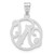 Image of Small Sterling Silver Rhodium-plated Fancy Script Letter N Initial Pendant