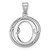 Image of Small Sterling Silver Rhodium-plated Fancy Script Letter O Initial Pendant