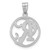 Image of Small Sterling Silver Rhodium-plated Fancy Script Letter R Initial Pendant
