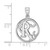 Image of Small Sterling Silver Rhodium-plated Fancy Script Letter R Initial Pendant