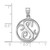 Image of Small Sterling Silver Rhodium-plated Fancy Script Letter S Initial Pendant