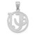 Image of Small Sterling Silver Rhodium-plated Fancy Script Letter U Initial Pendant