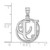 Image of Small Sterling Silver Rhodium-plated Fancy Script Letter U Initial Pendant