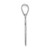 Image of Small Sterling Silver Rhodium-plated Fancy Script Letter V Initial Pendant