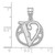 Image of Small Sterling Silver Rhodium-plated Fancy Script Letter V Initial Pendant