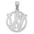 Image of Small Sterling Silver Rhodium-plated Fancy Script Letter W Initial Pendant
