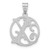 Image of Small Sterling Silver Rhodium-plated Fancy Script Letter X Initial Pendant