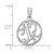 Image of Small Sterling Silver Rhodium-plated Fancy Script Letter Y Initial Pendant