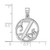 Image of Small Sterling Silver Rhodium-plated Fancy Script Letter Z Initial Pendant