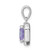 Image of Sterling Silver Rhodium-plated Clear CZ and Square Light Purple CZ Pendant