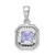Image of Sterling Silver Rhodium-plated Clear CZ and Square Light Purple CZ Pendant