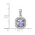Image of Sterling Silver Rhodium-plated Clear CZ and Square Light Purple CZ Pendant