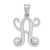Image of Sterling Silver Rhodium-plated Casted High Polished Initial Letter A Pendant