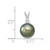 Image of 14k White Gold 10-11mm Round Saltwater Cultured Tahitian Pearl .05ctw Diamond Pendant XF428