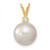 Image of 14K Yellow Gold 9-10mm White Cultured Saltwater Culutured South Sea Pearl .05ctw Diamond Pendant