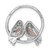 Image of Sterling Silver Rhodium-plated CZ Birds on Perch Chain Slide Pendant