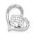 Sterling Silver Black/White CZ Rhodium-plated Paw Print Heart Chain Slide Pendant