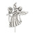 Sterling Silver Polish & Antiqued Angel w/Flower Pin