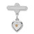 Sterling Silver Rhodium-plated Polished Heart w/ Epoxy Mustard Seed Pin